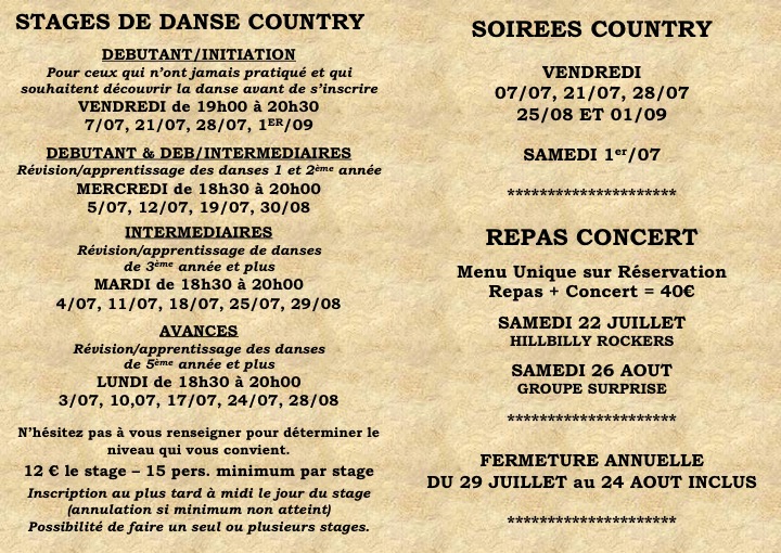 L'ETE 2017 AU COWBOY BARN L'ETE 2017 AU COWBOY BARN