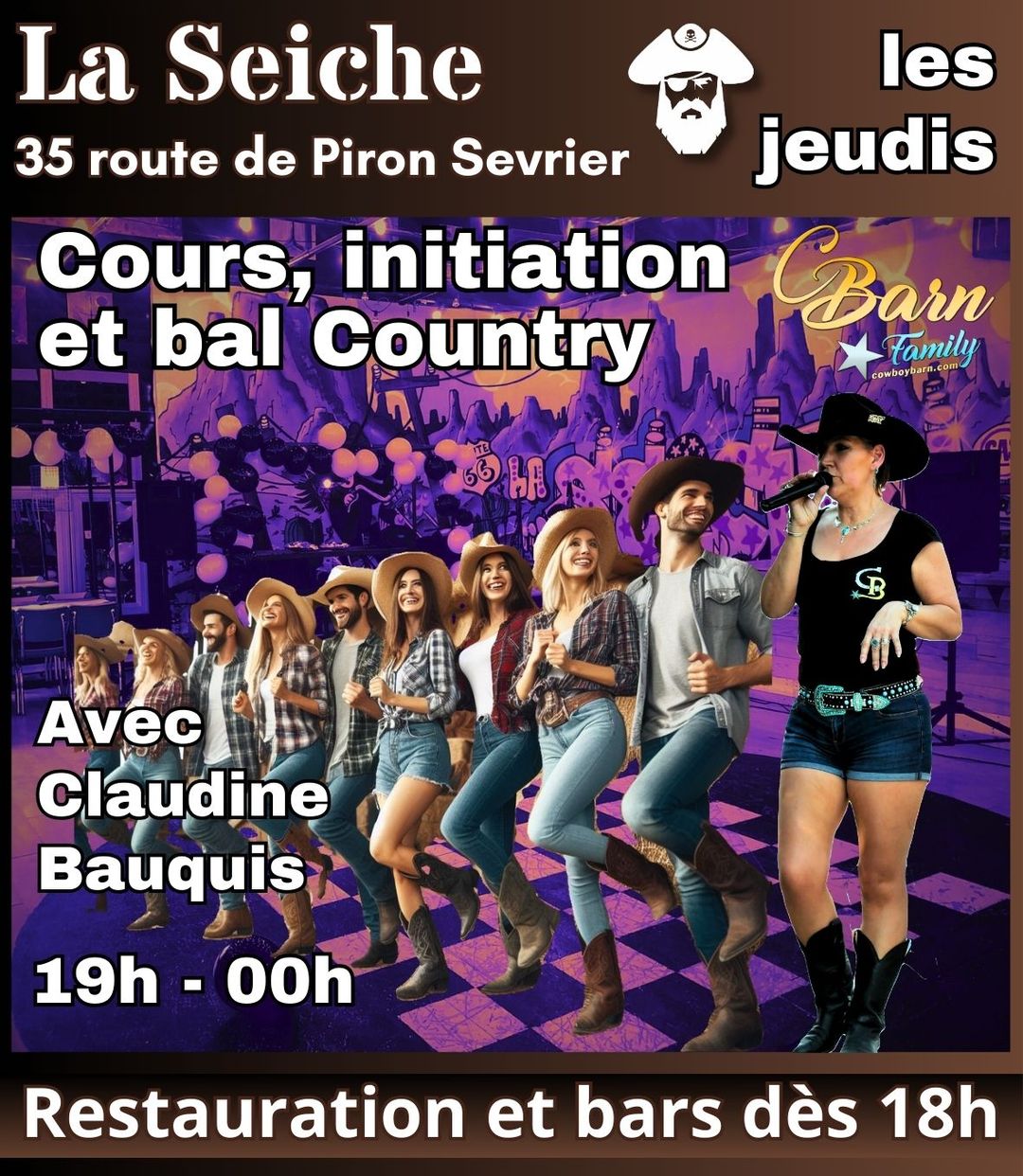 Cours, Initiation et Soirée Country